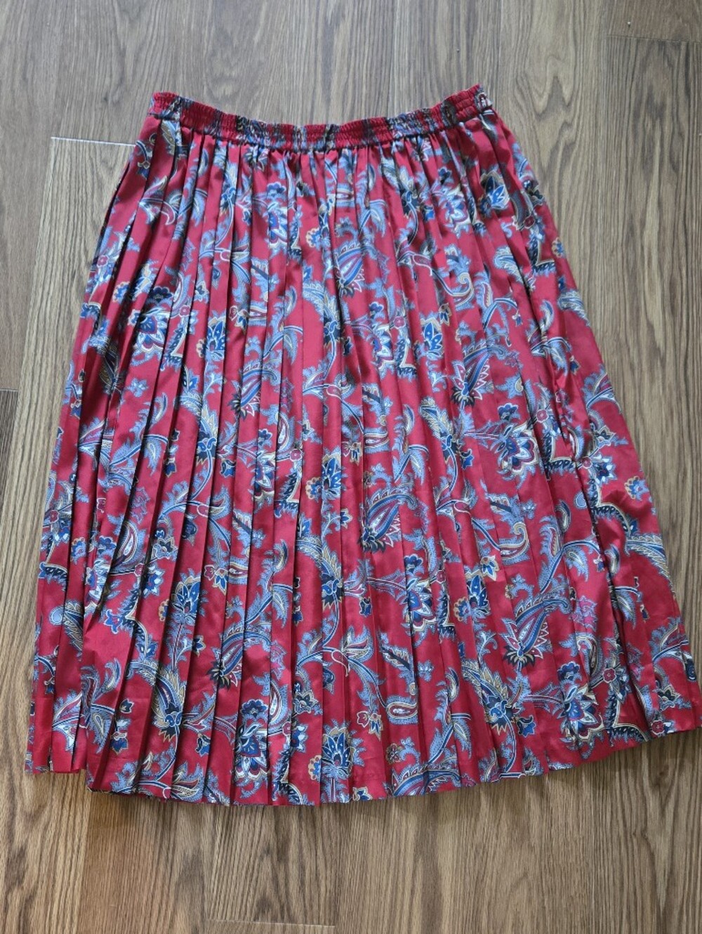 Alfred Dunner Red Floral Paisley Pleated Skirt
